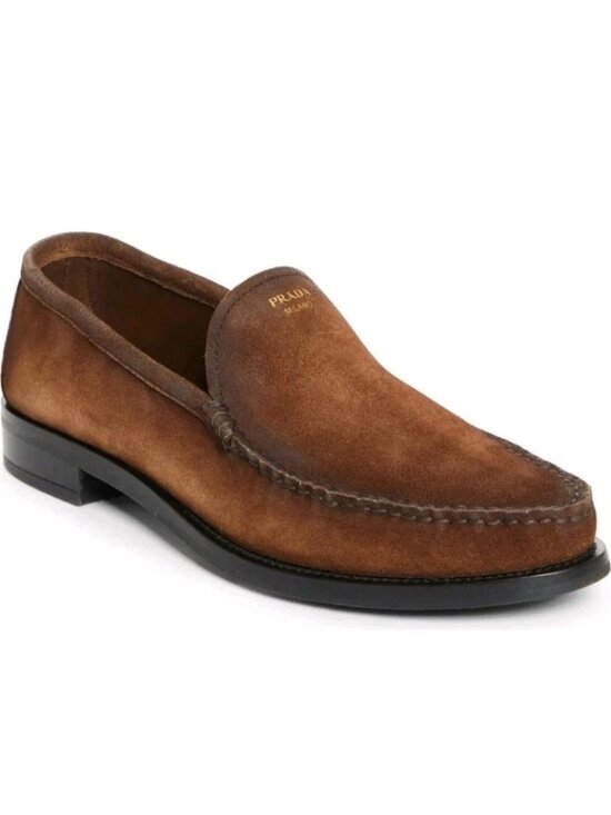 Prada Shoes - $1,435 Prada Logo Ombre Suede Loafers Brown EU 38.5 US 8.5 BNIB AUTHENTIC